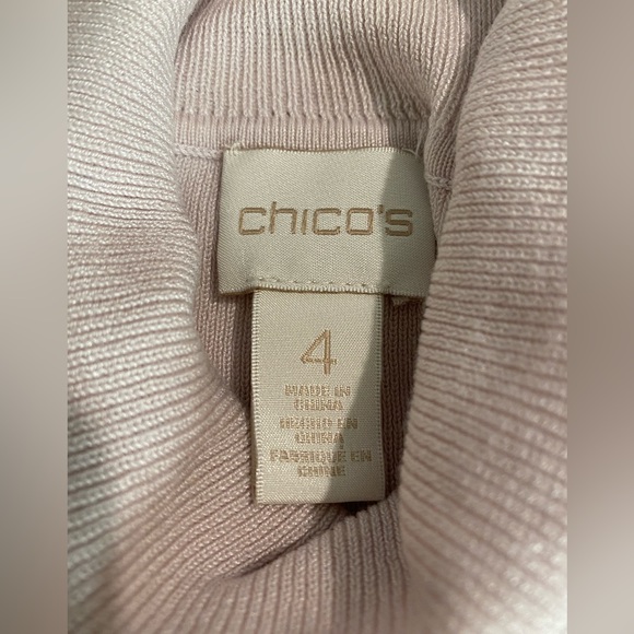 Chico's Darcy Turtlenecks Sweater Ls Basic Cathedral heather Pink Silk - Picture 11 of 12